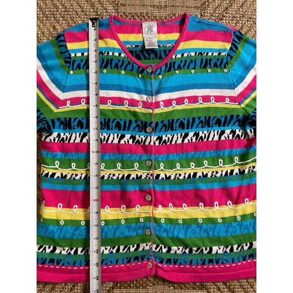 Vtg. Fisher Hill Vibrant Zebra Stripe Pattern SZ M Y2K - Picture 7 of 7
